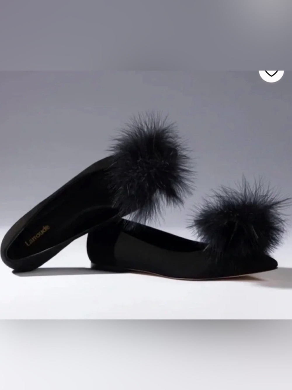 Larroudé Lee Pom-Pom Suede Flats - Size 7.5
